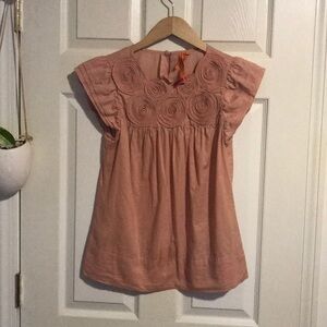 BCBGeneration light pink floral appliqué top